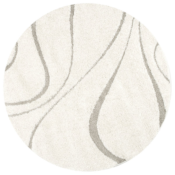 Wrought Studio Allysa Abstract Shag Area Rug in Cream/ Beige & Reviews